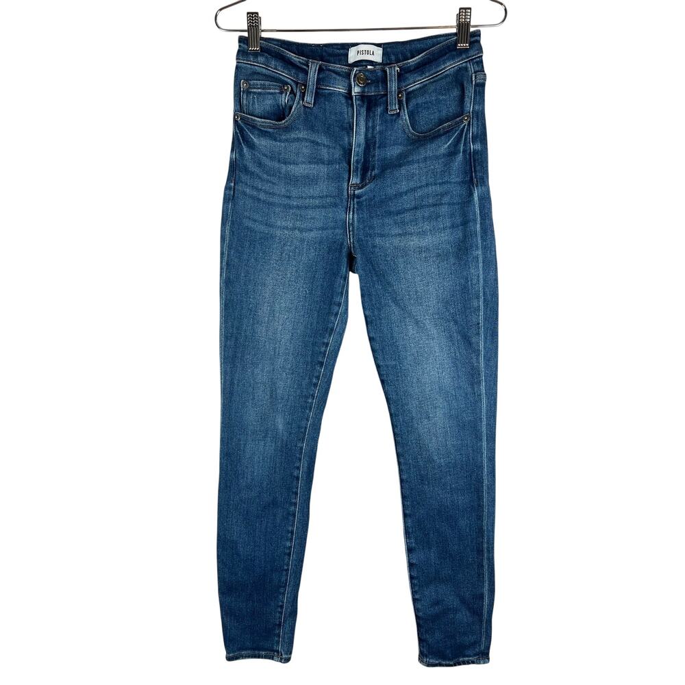 Pistola Lennon High Rise Skinny Jeans 26 Medium Wash Stretch Ankle Denim